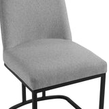 Amplify Sled Base Upholstered Fabric Dining Chairs - Set of 2 Black Light Gray EEI-5570-BLK-LGR