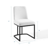 Amplify Sled Base Upholstered Fabric Dining Chairs - Set of 2 Black White EEI-5570-BLK-WHI