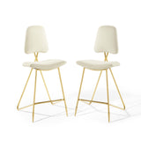 Ponder Bar Stool Performance Velvet Set of 2 Ivory EEI-5573-IVO