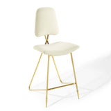 Ponder Bar Stool Performance Velvet Set of 2 Ivory EEI-5573-IVO