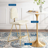 Ponder Bar Stool Performance Velvet Set of 2 Ivory EEI-5573-IVO