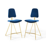 Ponder Bar Stool Performance Velvet Set of 2 Navy EEI-5573-NAV