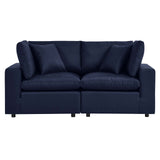 Commix Overstuffed Outdoor Patio Loveseat Navy EEI-5576-NAV