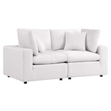 Commix Overstuffed Outdoor Patio Loveseat White EEI-5576-WHI