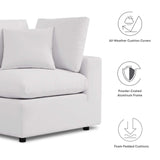 Commix Overstuffed Outdoor Patio Loveseat White EEI-5576-WHI