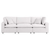 Commix Overstuffed Outdoor Patio Sofa White EEI-5578-WHI