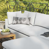 Commix 4-Piece Outdoor Patio Sectional Sofa White EEI-5580-WHI