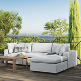 Commix 4-Piece Outdoor Patio Sectional Sofa White EEI-5580-WHI