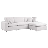 Commix 4-Piece Outdoor Patio Sectional Sofa White EEI-5580-WHI