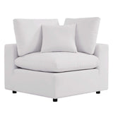 Commix 4-Piece Outdoor Patio Sectional Sofa White EEI-5580-WHI