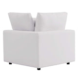 Commix 4-Piece Outdoor Patio Sectional Sofa White EEI-5580-WHI