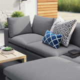 Commix 4-Piece Sunbrella® Outdoor Patio Sectional Sofa Gray EEI-5581-SLA