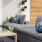 Commix 4-Piece Sunbrella® Outdoor Patio Sectional Sofa Gray EEI-5582-SLA