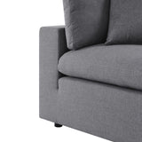 Commix 4-Piece Sunbrella® Outdoor Patio Sectional Sofa Gray EEI-5582-SLA