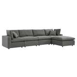 Modway Furniture Commix 5-Piece Outdoor Patio Sectional Sofa XRXT Charcoal EEI-5583-CHA
