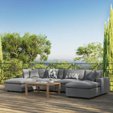 Commix 6-Piece Outdoor Patio Sectional Sofa Charcoal EEI-5585-CHA