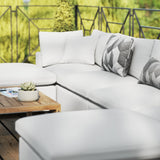 Commix 6-Piece Outdoor Patio Sectional Sofa White EEI-5585-WHI