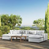 Commix 6-Piece Outdoor Patio Sectional Sofa White EEI-5585-WHI
