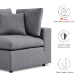 Commix 6-Piece Sunbrella® Outdoor Patio Sectional Sofa Gray EEI-5586-SLA