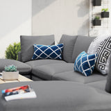 Commix 6-Piece Sunbrella® Outdoor Patio Sectional Sofa Gray EEI-5586-SLA