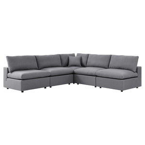 Modway Furniture Commix 5-Piece Sunbrella® Outdoor Patio Sectional Sofa EEI-5588-SLA
