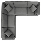 Modway Furniture Commix 5-Piece Outdoor Patio Sectional Sofa XRXT Charcoal EEI-5589-CHA