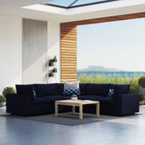 Commix 5-Piece Sunbrella® Outdoor Patio Sectional Sofa Navy EEI-5590-NAV