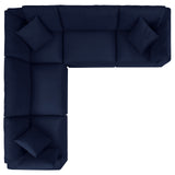 Commix 5-Piece Sunbrella® Outdoor Patio Sectional Sofa Navy EEI-5590-NAV