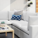 Commix 5-Piece Sunbrella® Outdoor Patio Sectional Sofa White EEI-5590-WHI