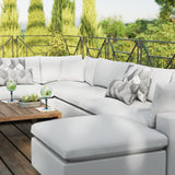 Commix 7-Piece Outdoor Patio Sectional Sofa White EEI-5591-WHI