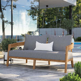 Modway Furniture Brisbane Teak Wood Outdoor Patio Loveseat XRXT Natural Gray EEI-5601-NAT-GRY