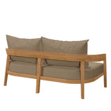 Modway Furniture Brisbane Teak Wood Outdoor Patio Loveseat XRXT Natural Light Brown EEI-5601-NAT-LBR
