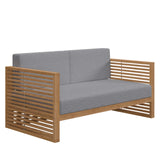 Modway Furniture Carlsbad Teak Wood Outdoor Patio Loveseat XRXT Natural Gray EEI-5605-NAT-GRY