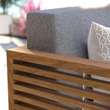 Modway Furniture Carlsbad Teak Wood Outdoor Patio Loveseat XRXT Natural Gray EEI-5605-NAT-GRY