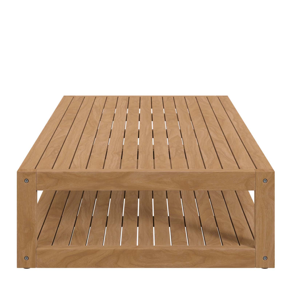 Modway Furniture Carlsbad Teak Wood Outdoor Patio Coffee Table XRXT Natural EEI-5608-NAT