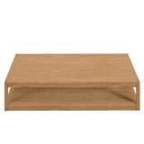 Modway Furniture Carlsbad Teak Wood Outdoor Patio Coffee Table XRXT Natural EEI-5608-NAT