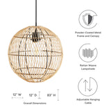 Modway Furniture Nurture Rattan Pendant Light XRXT Natural EEI-5612-NAT