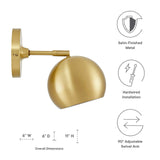 Modway Furniture Chalice 4" Swing-Arm Metal Wall Sconce XRXT Satin Brass EEI-5613-SBR