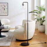 Modway Furniture Silo Glass Globe Glass and Metal Floor Lamp XRXT Black EEI-5616-BLK