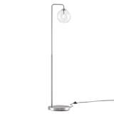 Modway Furniture Silo Glass Globe Glass and Metal Floor Lamp XRXT Satin Nickel EEI-5616-SNL
