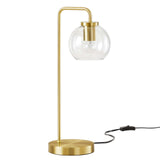 Modway Furniture Silo Glass Globe Glass and Metal Table Lamp XRXT Satin Brass EEI-5617-SBR