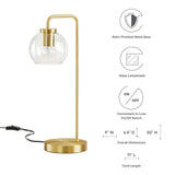 Modway Furniture Silo Glass Globe Glass and Metal Table Lamp XRXT Satin Brass EEI-5617-SBR