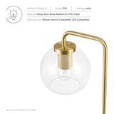 Modway Furniture Silo Glass Globe Glass and Metal Table Lamp XRXT Satin Brass EEI-5617-SBR