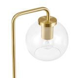 Modway Furniture Silo Glass Globe Glass and Metal Table Lamp XRXT Satin Brass EEI-5617-SBR