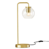 Modway Furniture Silo Glass Globe Glass and Metal Table Lamp XRXT Satin Brass EEI-5617-SBR