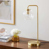 Modway Furniture Silo Glass Globe Glass and Metal Table Lamp XRXT Satin Brass EEI-5617-SBR