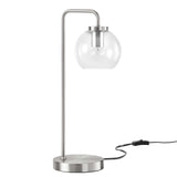 Modway Furniture Silo Glass Globe Glass and Metal Table Lamp XRXT Satin Nickel EEI-5617-SNL