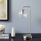 Modway Furniture Silo Glass Globe Glass and Metal Table Lamp XRXT Satin Nickel EEI-5617-SNL