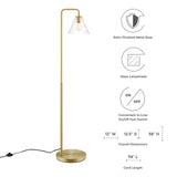 Modway Furniture Element Transparent Glass Glass and Metal Floor Lamp XRXT Satin Brass EEI-5618-SBR