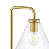 Modway Furniture Element Transparent Glass Glass and Metal Floor Lamp XRXT Satin Brass EEI-5618-SBR